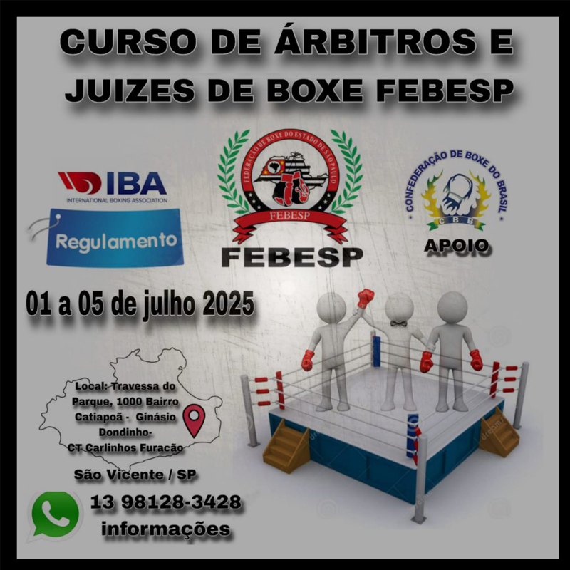 Curso de árbitros e juízes de boxe 2024​