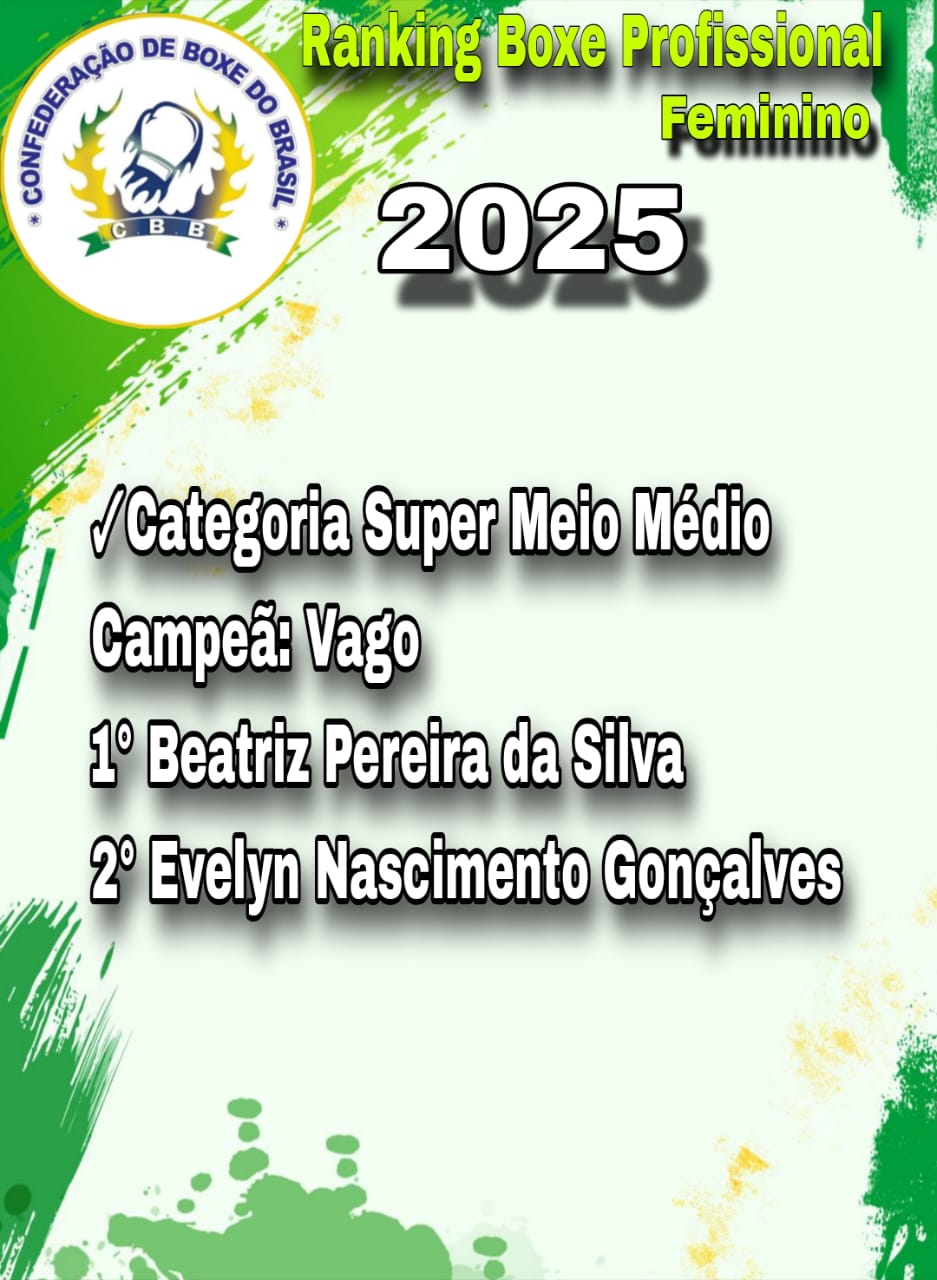 RANKING BOXE PROFISSIONAL FEMININO CBBRASIL